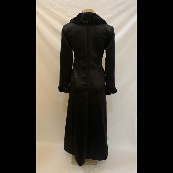 VTG Jessica McClintock Sz 4 Black Coat Midi Dress - Picture 5 of 7